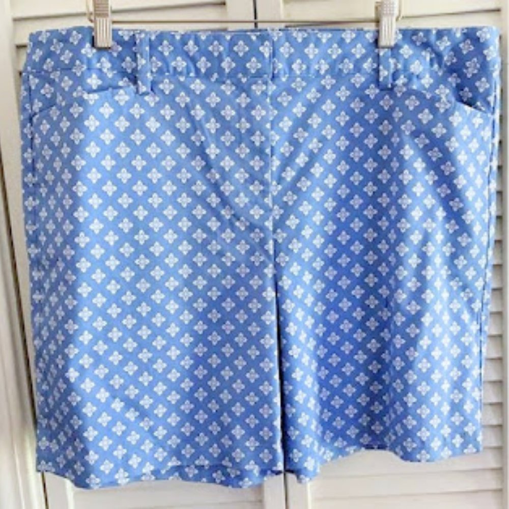 Lands' End Blue Patterned Women Shorts